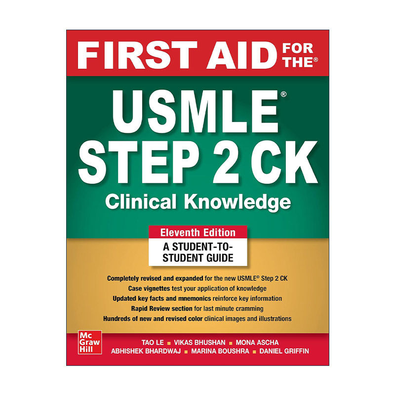 英文原版 First Aid for the USMLE Step 2 CK 临床医学知识考试考点速记 第11版 英文版 进口英语原版书籍