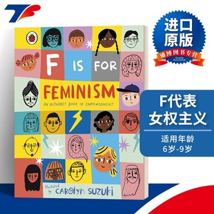 儿童英语单词启蒙读物 F代表女权主义 Carolyn 书籍 Feminism 进口英语原版 for Ladybird 字母书 Suzuki 英文原版