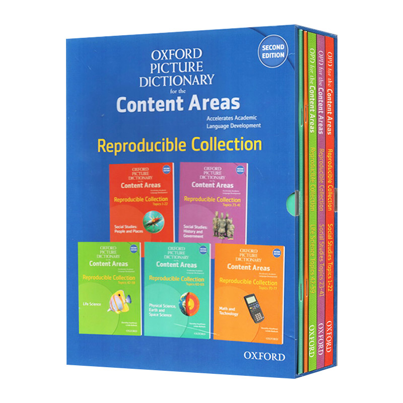 英文原版 Oxford Picture Dictionary for the Content Areas 5册盒装 牛津图画词典 图解练习 英文版 进口英语原版书籍