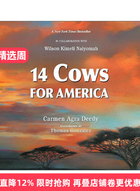 英文原版 14 Cows for America 给美国的十四头牛 儿童历史科普百科 Carmen Agra Deedy 英文版 进口英语原版书籍