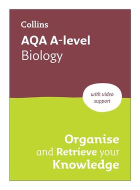英文原版 Collins AQA A-Level Biology Organise and Retrieve Your Knowledge 柯林斯英国高中生物复习指南 知识点总结+练习题