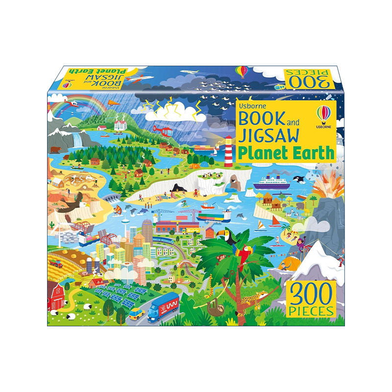 英文原版 Usborne Book and Jigsaw Planet Earth 尤斯伯恩儿童益智游戏 地球 300片拼图+绘本 英文版 进口英语原版书籍