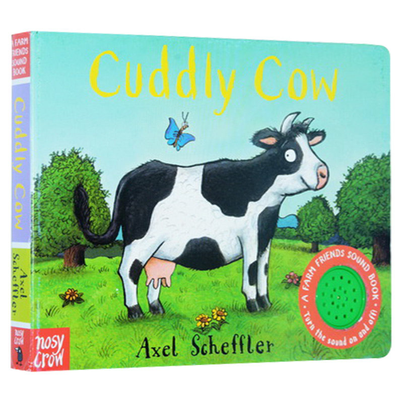 奶牛 低幼启蒙纸板发音书 英文原版绘本 cuddly cow a farm friends