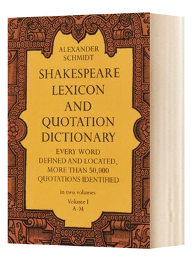 英文原版 Shakespeare Lexicon and Quotation Dictionary Vol 1 莎士比亚词典1 英文版进口原版英语书籍