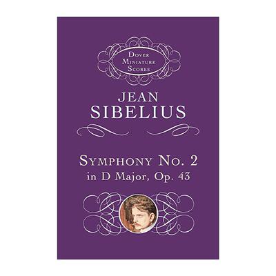 英文原版 Symphony No.2 in D Major Op.43 让·西贝柳斯D大调第二号交响曲全谱 英文版 进口英语原版书籍