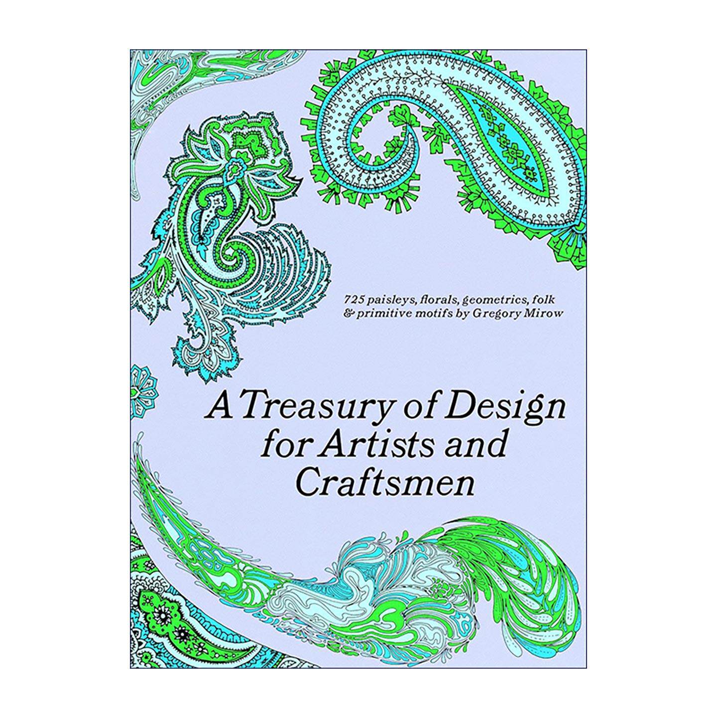 英文原版 A Treasury of Design for Artists and Craftsmen 手作设计师宝藏纹样书 海量全球复古纹饰 刺绣木雕印花全能参考