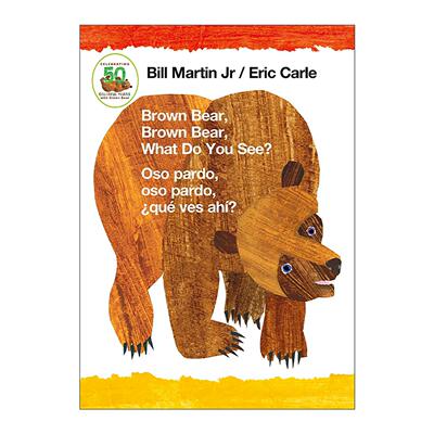 原版 Brown Bear Brown Bear What Do You See Oso pardo oso pardo que ves ahi 棕熊 棕熊 你看到了什么 西班牙语英语 双语