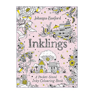 英文原版 Inklings 墨痕 便携墨水涂色书 乔汉娜?贝斯福新作 成人涂色书 艺术减压 便携创作 英文版 进口英语原版书籍