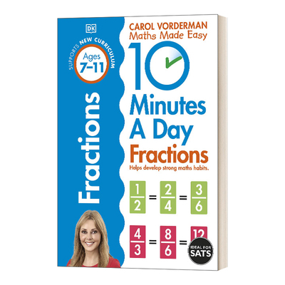 英文原版 10 Minutes a Day Fractions 4th Grade DK每天10分钟 数学分数 英文版 进口英语原版书籍