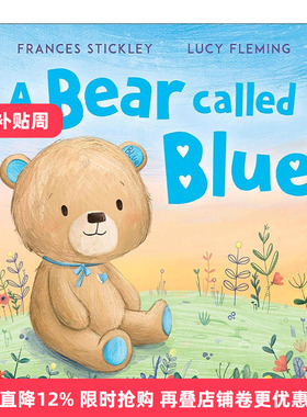 英文原版 A Bear Called Blue 叫布鲁的蓝色小熊 大开绘本 英文版 进口英语原版书籍