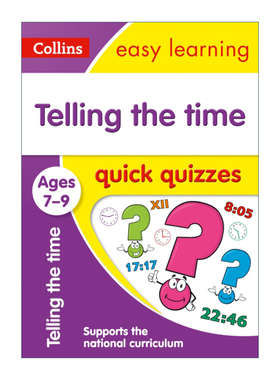 英文原版 Collins Easy Learning KS2 Telling the Time Quick Quizzes Ages 7-9 柯林斯易学儿童看时间小测试 7-9岁进口英语书籍