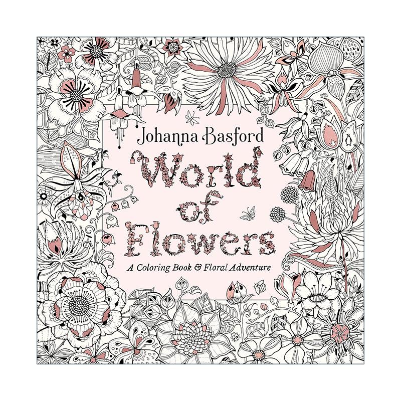 英文原版 World of Flowers 花的世界 成人手绘涂色书 秘密花园作者乔汉娜·贝斯福 英文版 进口英语原版书籍