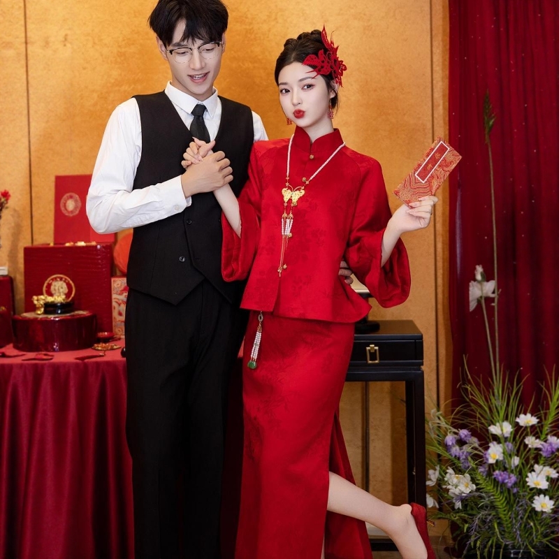 新中式结婚晨袍女新娘2025款