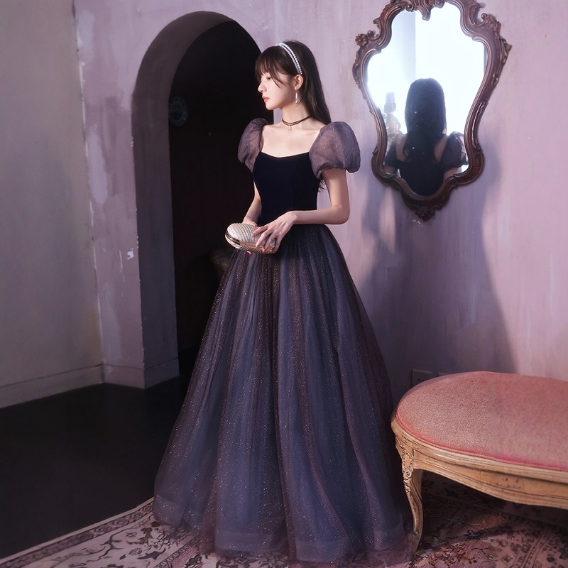 晚礼服女宴会气质年会法式公主蓬蓬裙独唱声乐艺考连衣裙平时可穿