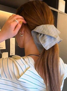 欧尼同款条纹大肠发圈女款高级感