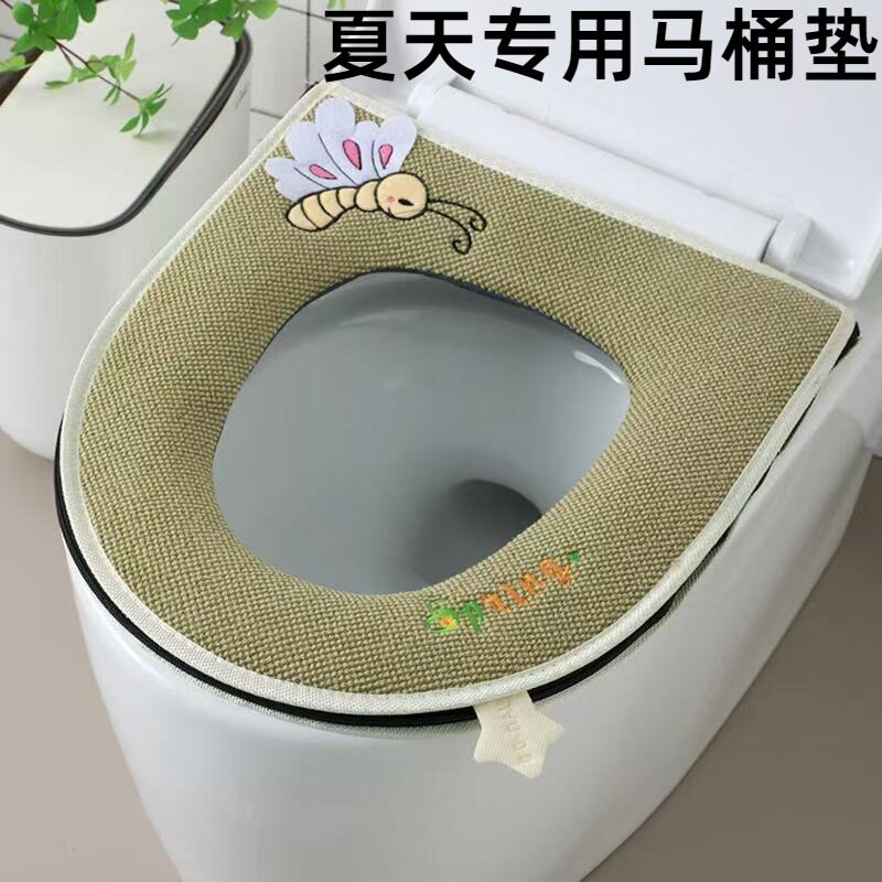 夏天专用马桶垫棉麻家用四季凉感图片