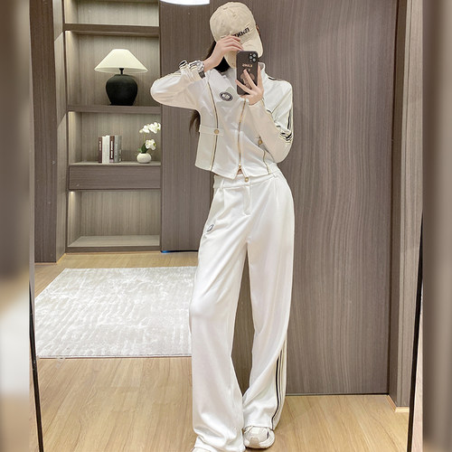 运动休闲套装女春秋季时尚洋气阔腿裤两件套高级感减龄穿搭一整套