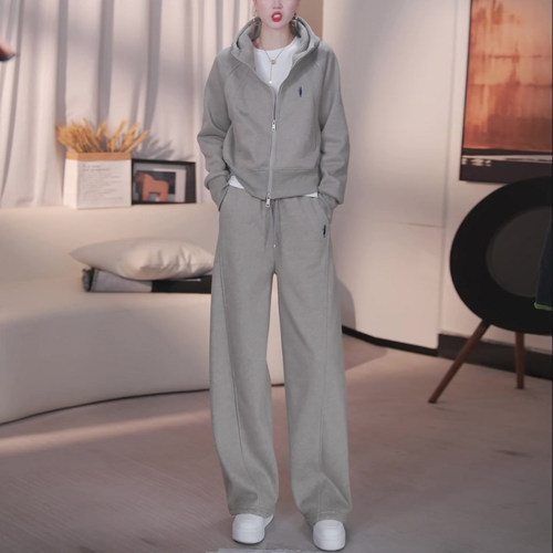 高级感休闲风运动套装女春秋超火穿搭一整套连帽卫衣阔腿裤两件套