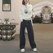 两件套 慵懒风穿搭设计感卫衣阔腿裤 高级感休闲风运动套装 女春秋季