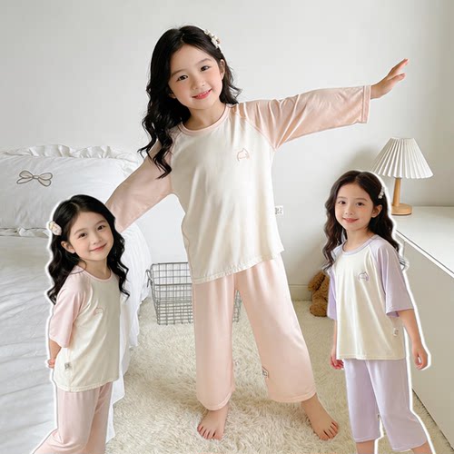 A类可降解优可丝面料青少年家居服套装无骨空调服家居服TBJ26C2