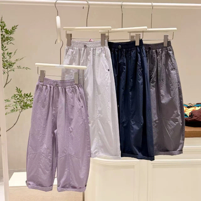 纯棉布～百搭中性款高品质儿童宽松阔腿裤HTC2616