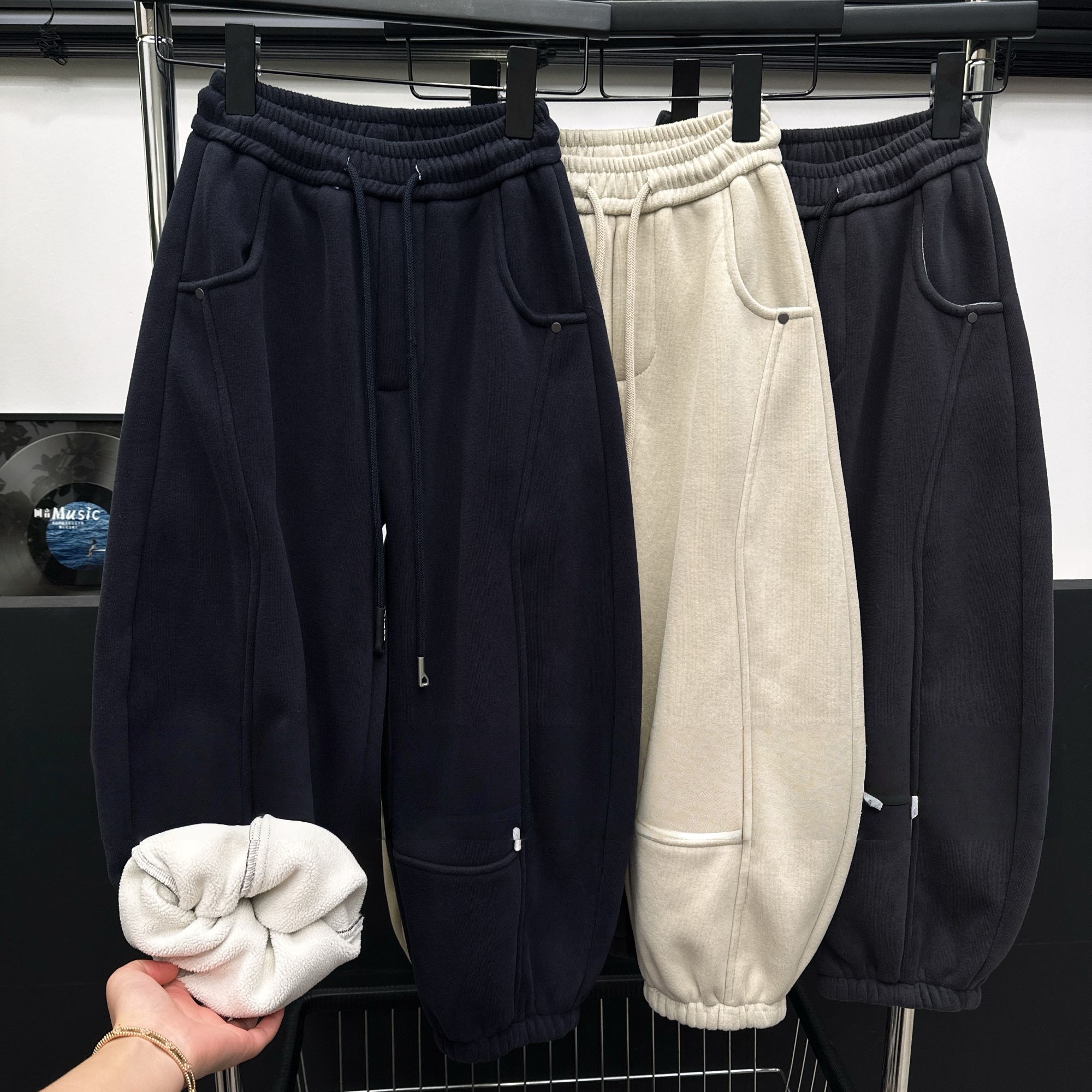 2025新款男女童加绒加厚裤子冬装儿童中大童运动裤XM001