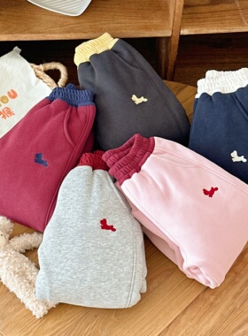 750克巨厚过冬款羊毛蚕丝儿童卫裤校园休闲裤HD25918【不加单】