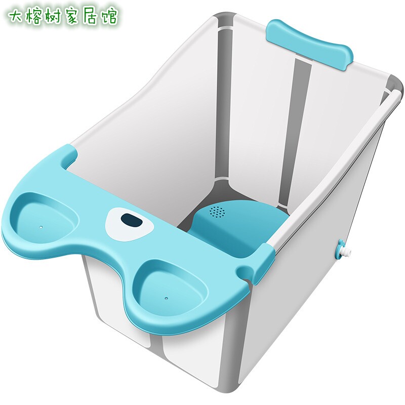 浴盆儿童宝宝加大号浴桶新生婴儿折叠洗澡桶小孩塑料卡通洗澡浴盆