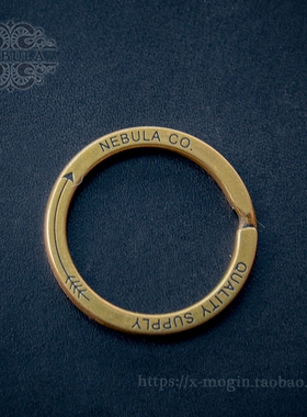 独特复古怀旧黄铜LOGO加大加宽箭纹厚实钥匙圈阿美咔叽个性钥匙环