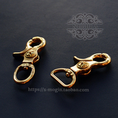 精抛黄铜纯铜鸢尾花唐草钩扣狗扣虾扣财布扣包扣钥匙扣DIY配件