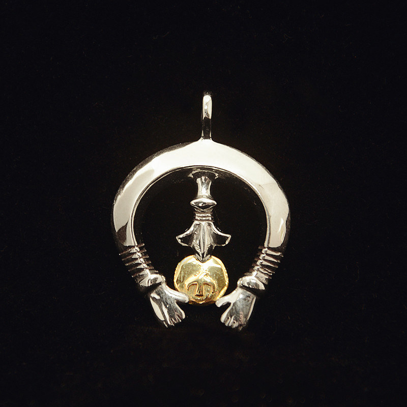 纯铜/银印第安navajo naja守护神子宫护身符项链项坠挂坠钥匙挂件