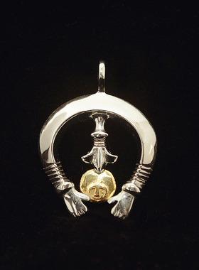 纯铜/银印第安Navajo Naja守护神子宫护身符项链项坠挂坠钥匙挂件