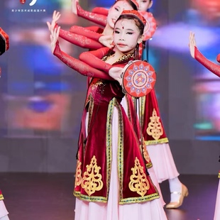 新疆维吾尔族儿童服装女童回族哈萨克族古丽舞蹈演出服饰维族裙子