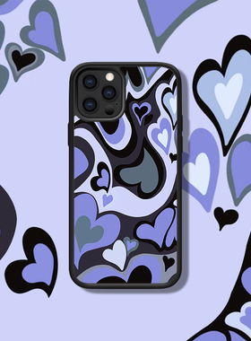 朴彩英同款紫色爱心iPhone12Pro MAX/11适配苹果X/XR辣妹风17Pro/16/15/14/13手机壳