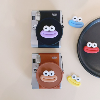 适用富士拍立得instax mini 90专用拍立得硅胶镜头盖卡通带防