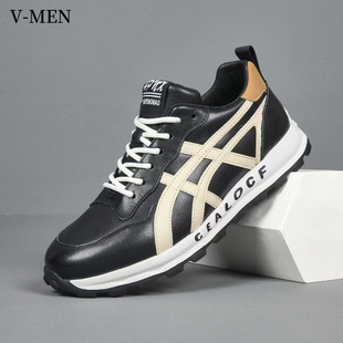 VMEN威曼男鞋2025春季时尚休闲鞋阿甘鞋百搭简约厚底运动潮板鞋男