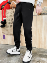 【加绒】VMEN2025冬季新款男士休闲裤时尚百搭束脚运动卫裤男潮