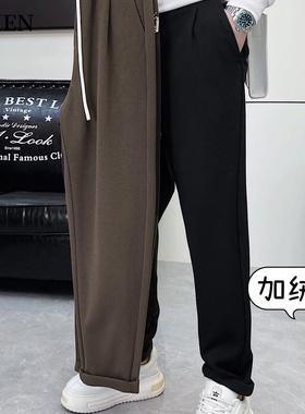 VMEN威曼冬季新款黑色潮流百搭修身直筒长裤男潮牌休闲裤简约K790