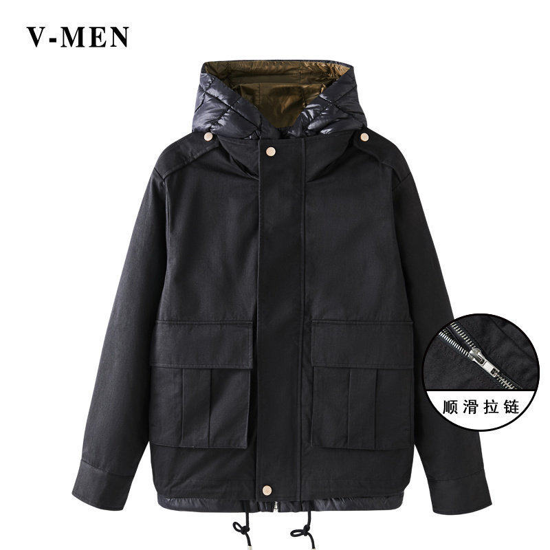 VMEN威曼冬装新款连帽羽绒服男士韩版时尚休闲保暖外套V2088M2151