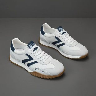 VMEN威曼新款男士真皮阿甘休闲鞋时尚百搭舒适透气运动春秋男鞋子