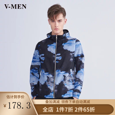 男士韩版连帽商场同款风衣外套