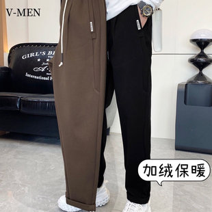 子潮牌K763 男直筒百搭运动长裤 VMEN威曼秋冬新款 加绒保暖休闲裤