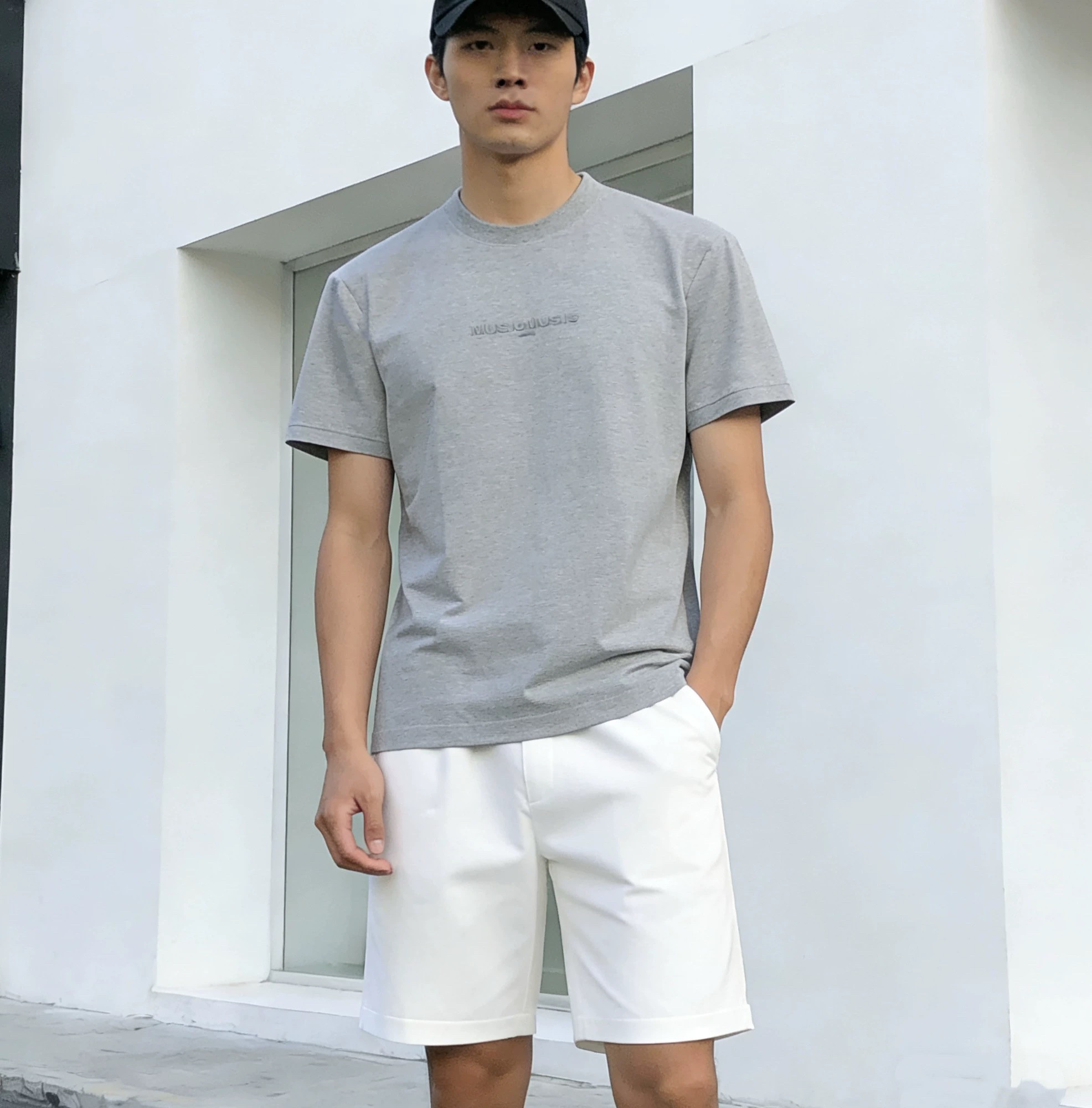 VMEN2026春夏新款时尚潮流休闲T恤男修身运动短袖上衣简约时尚