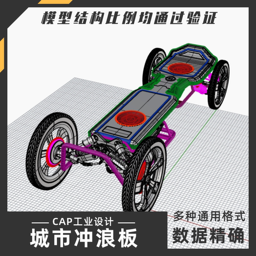 城市滑板概念设计模型犀牛结构建模Rhino proE C4D 3Dmax设计素材