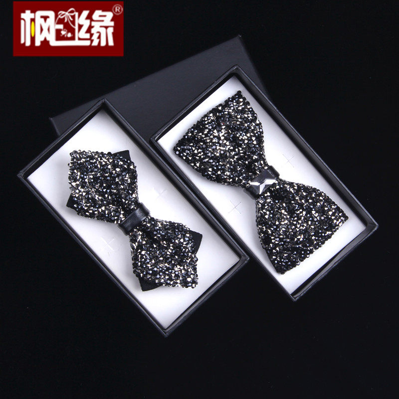 bow tie 英伦韩版男女士新郎伴郎结婚礼服司仪镶钻蝴蝶结领结