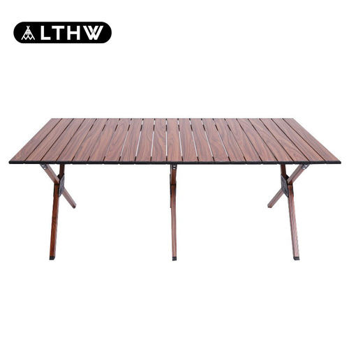 LTHW旅腾木纹蛋卷桌便携折叠式