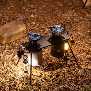 柯曼双炉头IGT桌轻量户外便携BKZ06-L摩旅小桌板自驾游扁气炉头桌