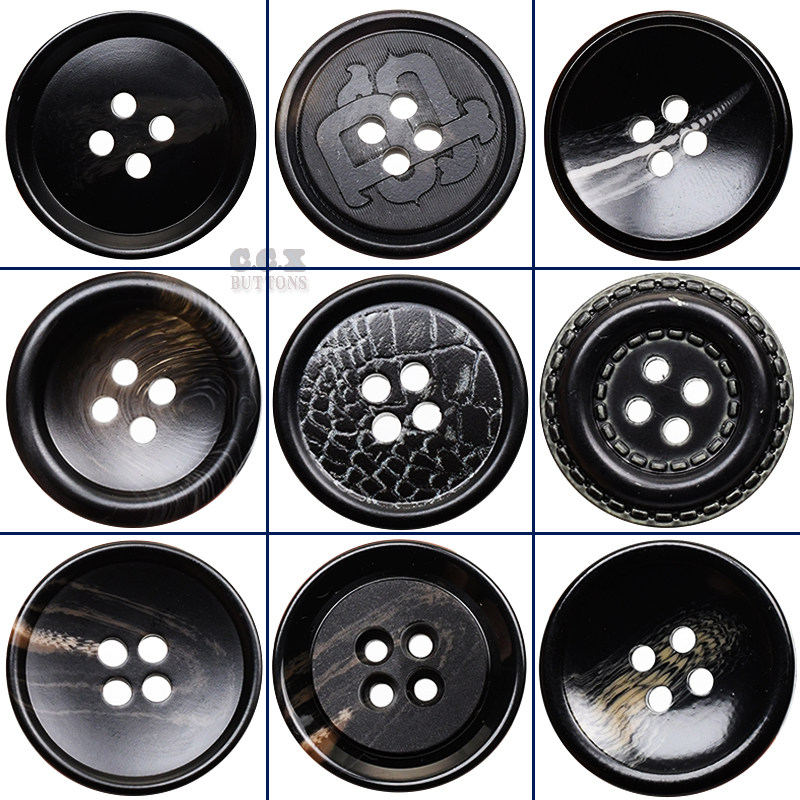 黑色花纹呢子大衣西装纽扣百搭男女风衣毛衣外套花纹扣子裤子纽扣