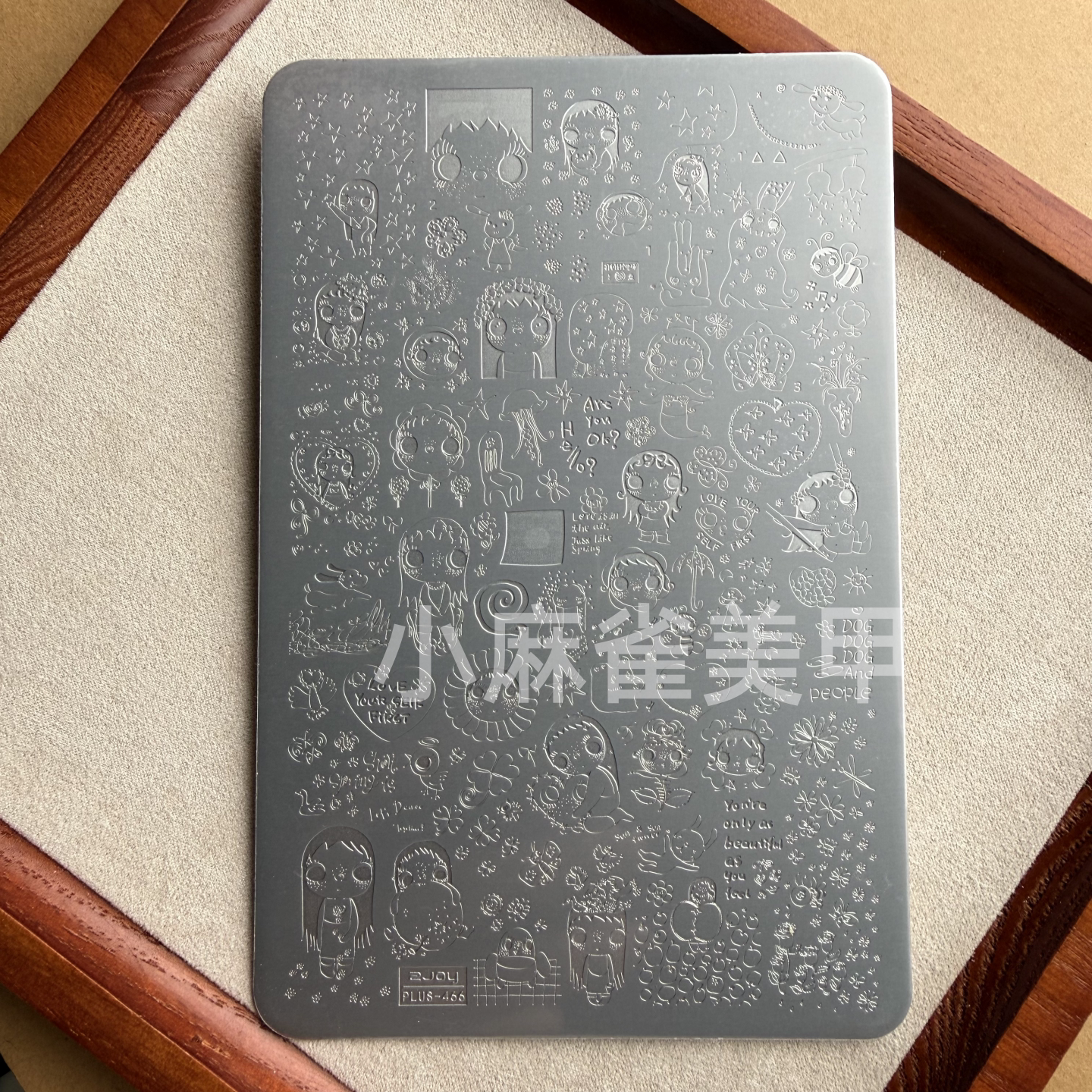 【小麻雀美甲】印花板富江转印钢板可爱小女孩模板英文字母工具