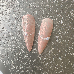 模板 美甲转印钢板暗纹绸缎印花板花草风格